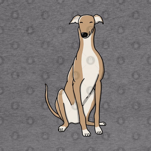 Cute Fawn Greyhound by Luna Illustration